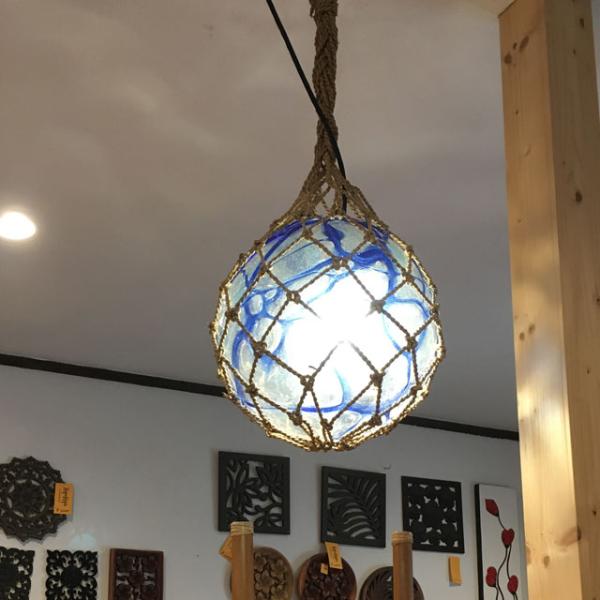 ガラス 浮き玉 ペンダントライト 30cm マリン 雑貨 インテリア 照明