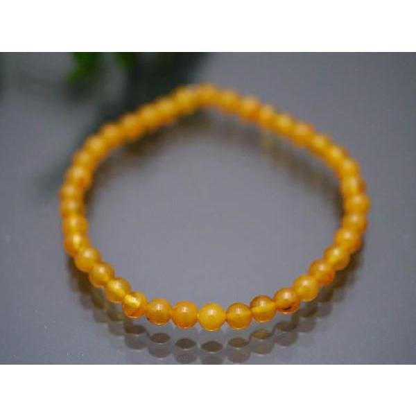 ポーランド産 蜜蝋アンバー 天然琥珀 5mm ブレスレット 天然石