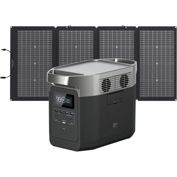 ECOFLOW ポータブル電源 DELTA 2 ソーラーパネル160W セット 太陽光