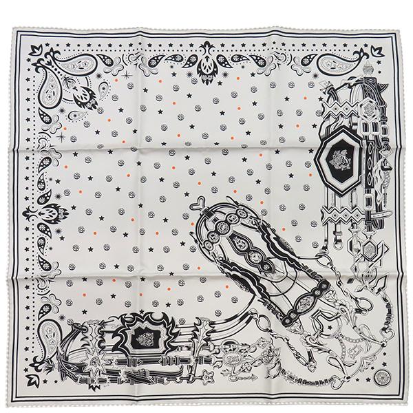 HERMES（エルメス） スカーフ カレ55 CARRE シルク グレー 【BRIDES ET