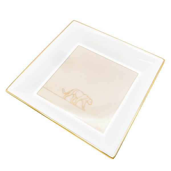 Cartier（カルティエ） 食器 パンサー スクエアプレート 17cm ホワイト