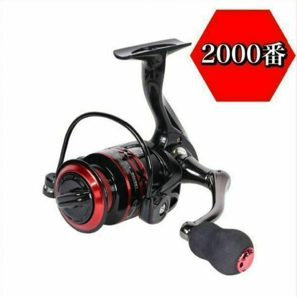 スピニングリール 2000 赤 左右交換可能 海釣り ブラックバス レッド