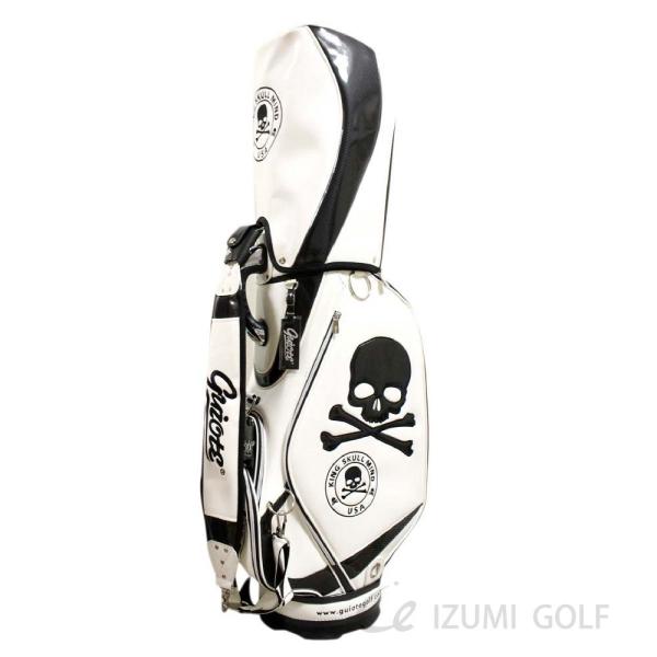 ゴルフ GUIOTE キャディバッグ 9.5型 カートタイプ スカル ホワイト PU