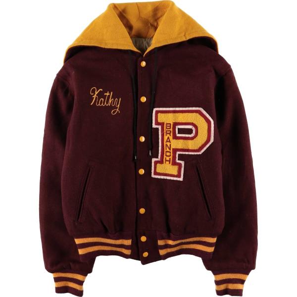 古着 70年代 エンパイア カレッジ フード付き セーラーカラー ウール