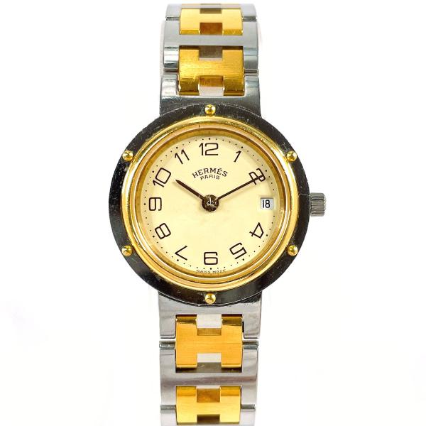 HERMES 置き時計 シルバー ゴールド HERMES 置き時計 シルバー