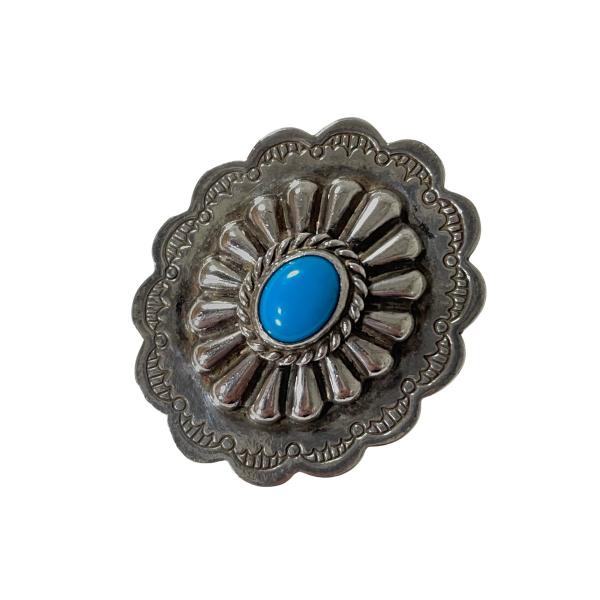 goro's（ゴローズ） 楕円形 銀縄ターコイズ フラワーコンチョ GC-03
