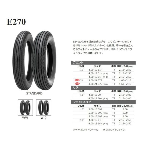 SHINKO（シンコー） 4.00-18 64H TT front&REAR タイヤ Shinko E270