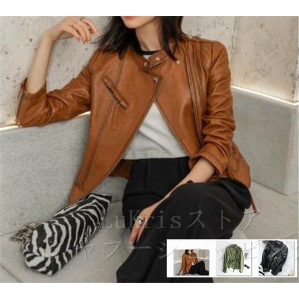 SALE! 本革 ジャケット レディース レザーコート ラム革 柔らかい皮 OL
