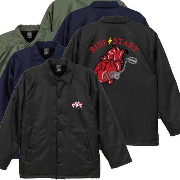 RIDE START ボア付き コーチジャケット バイカー チェッカーフラッグ