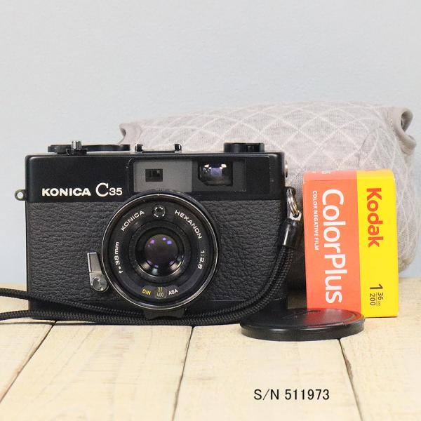 中古】【保証付 】 コニカ KONICA C35 ブラック S/N 293072（ケース