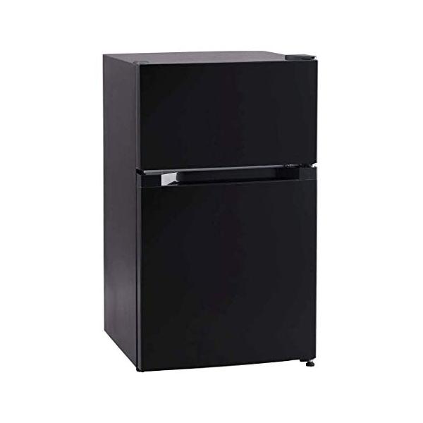 アイリスプラザ 冷蔵庫 87L ブラック 幅47cm PRC-B092D-B 直冷式 1ドア