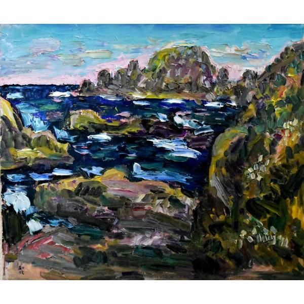 小林和作 「紀州の海」風景画 油彩F10号 真作保証 東京美術倶楽部