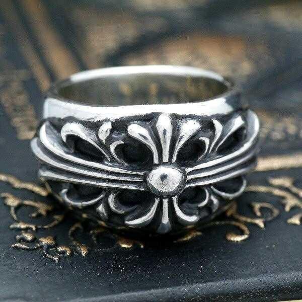 フローラルクロスリング シルバー925 メンズ シルバー リング