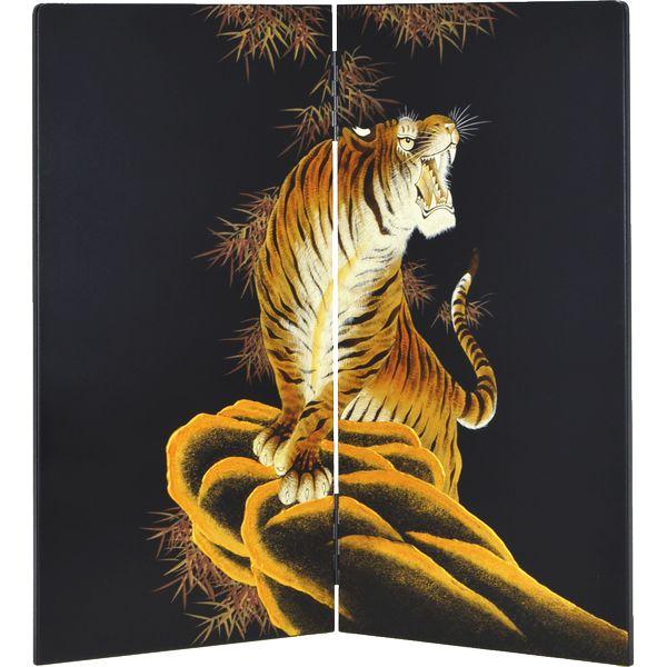 屏風 23号二曲 手描虎 高さ69cm ×片幅35cm 161007 : 高田卸方屋 - 通販