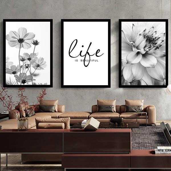 3枚セット 33×43cm アートパネル 枠付き フレーム絵画 モダンリーフ