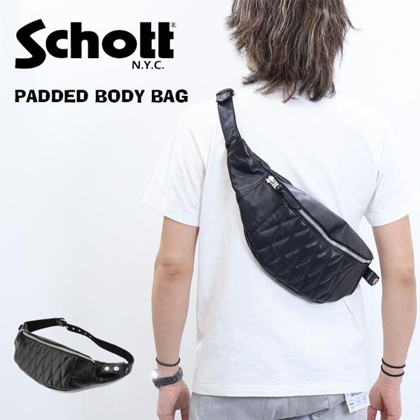 Schott N.Y.C（ショット） Schott パデッド レザー ボディバッグ 送料