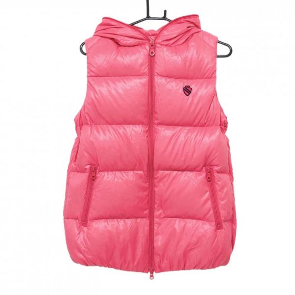 美品】パーリーゲイツ フード付きダウンベスト ピンク ダウン88