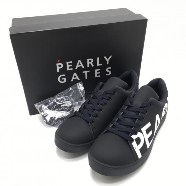 PEARLY GATES（パーリーゲイツ） ゴルフシューズ ネイビー×白 ロゴ 053