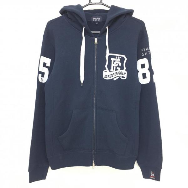 PEARLY GATES（パーリーゲイツ） ジップパーカー ネイビー×白 25周年