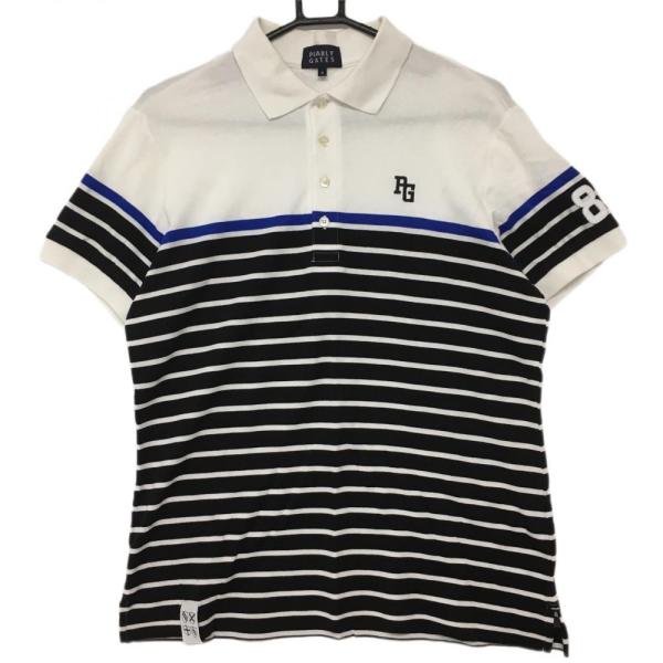 PEARLY GATES（パーリーゲイツ） 半袖ポロシャツ 黒×白 ボーダー