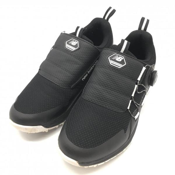 超美品】ニューバランス ゴルフシューズ 黒×白 ボア スパイクレス