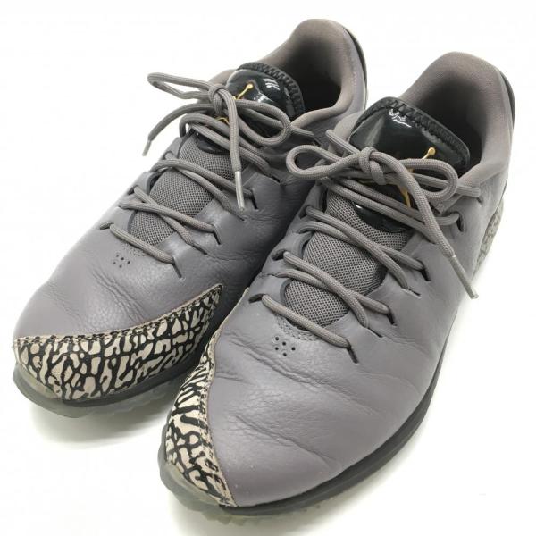 NIKE（ナイキ） 【美品】ナイキ ゴルフシューズ グレー×黒 一部総柄