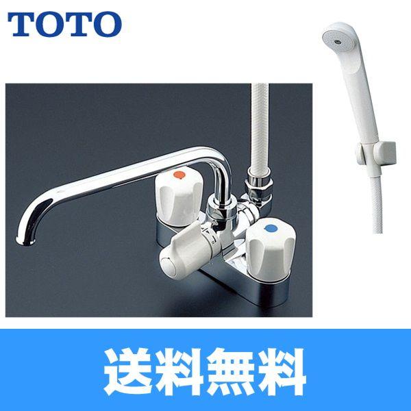 TOTO 台付2ハンドル混合水栓(一時止水付、スプレー) TMS27C (水栓金具