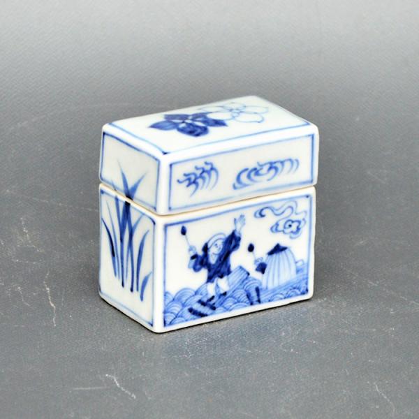 香合 染付 屏風箱 景徳鎮 王懐英作 茶道 茶道具 : 和空間ヤフー