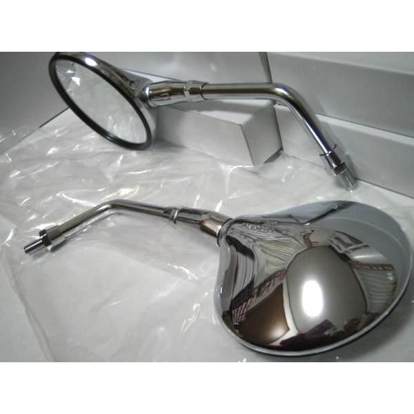 ミラー ☆旧：純正type メッキ ラウンド 10mm 正ネジ SET！ ＊バリオス