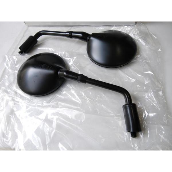 ミラー ☆【車検対応】純正type BLACK ラウンド アダプター付SET