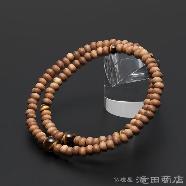 仏壇屋 滝田商店 腕輪念珠 数珠 ブレスレット 108珠 白檀 虎目石仕立