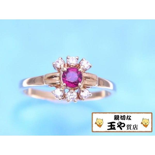 MIKIMOTO（ミキモト） ルビー0.26ct ダイヤ0.12ct フラワー K18 リング