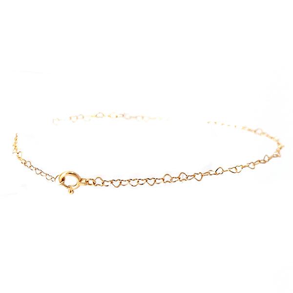 263584）ハートチェーンのブレスレット 18金 ブレスレット レディース