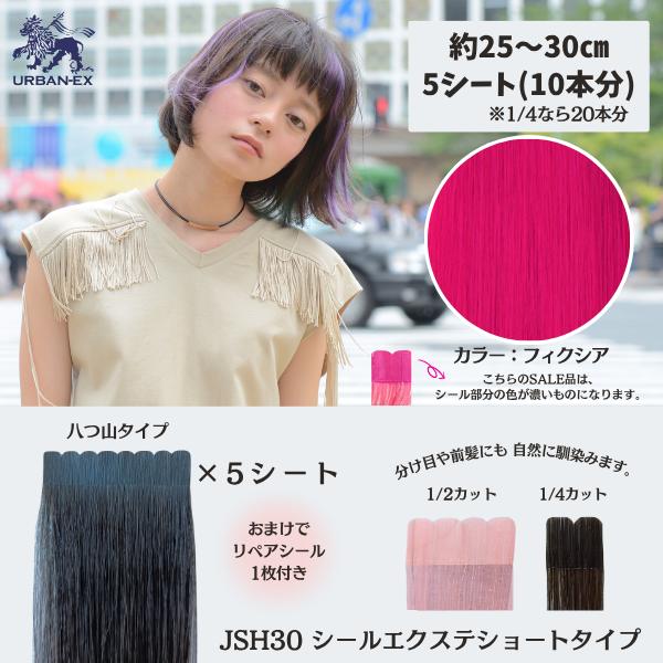 SALE】 シールエクステ ショート 人毛100% 前髪 カラーエクステ