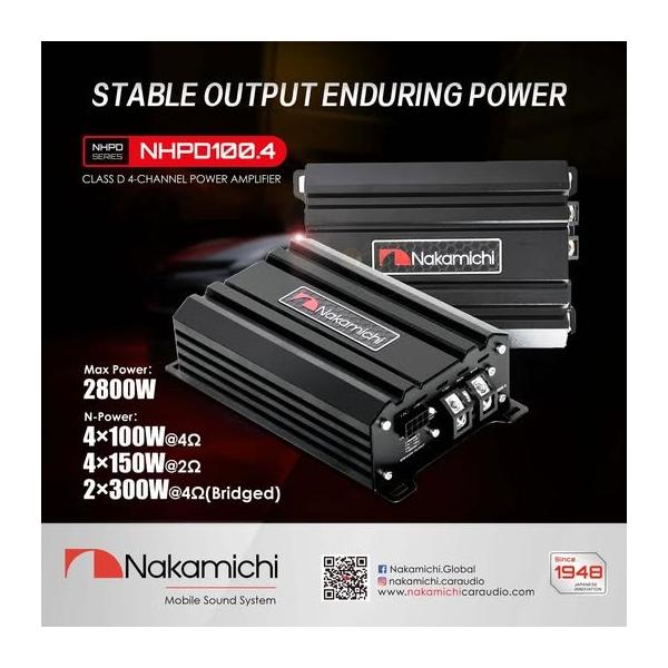 NHPD100.4 NHPDシリーズ 4ch パワーアンプ○超小型○Class D Max.2800W