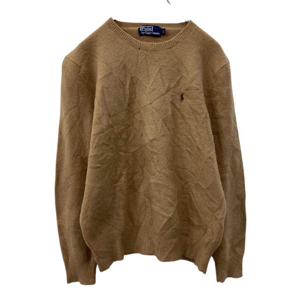 POLO RALPH LAUREN ウールニット セーター L ベージュ ポロラルフ