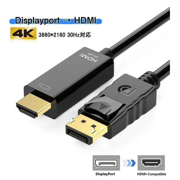 YOUZIPPER DP-HDMI変換ケーブル (4Kx2K-30hz/1080P-60Hz対応)［HDMI