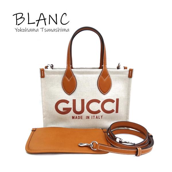 GUCCI（グッチ） GUCCIプリント スモール2wayトートバッグ レザー