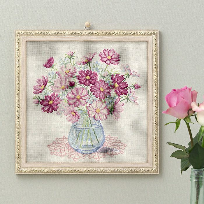 クロスステッチフレーム＜ひまわりアレンジ＞ | リバティ 生地、編み物