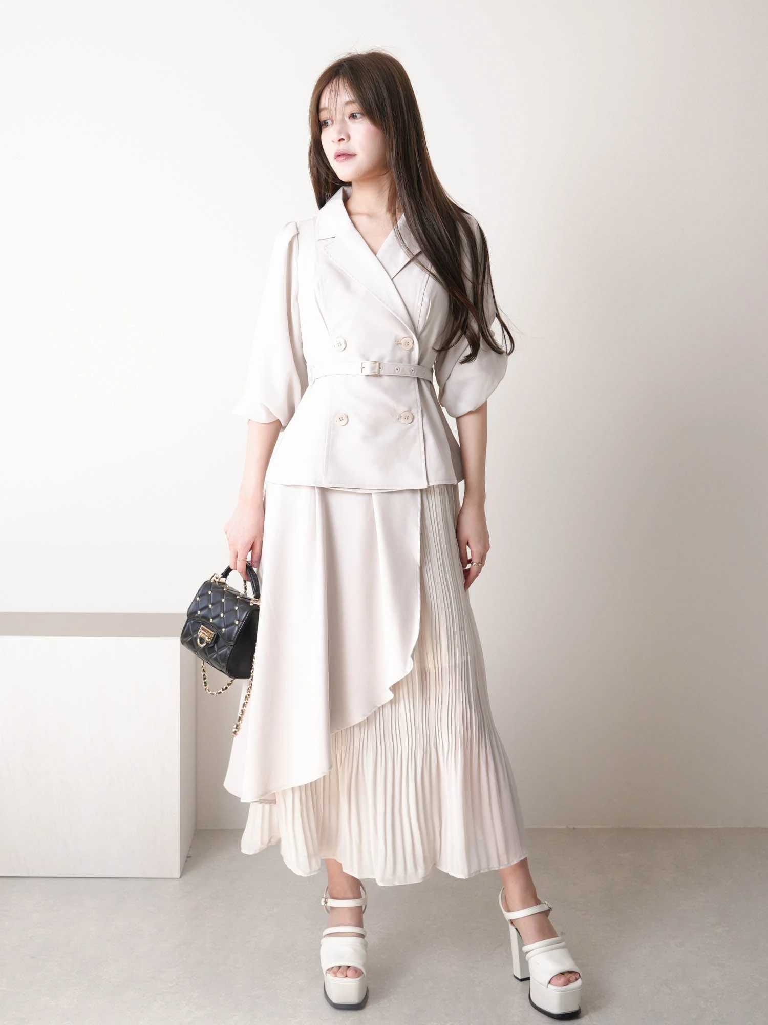 LIP SERVICE（リップサービス）｜ ジャケットプリーツロングワンピース