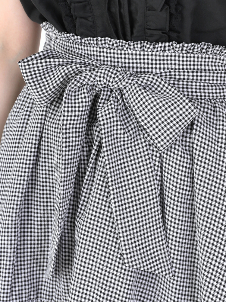 リボンベルトギンガムギャザースカート - Ank Rouge(アンクルージュ)の