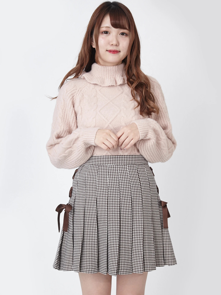 サイドスピンドル千鳥柄タックスカート - Ank Rouge(アンクルージュ)の