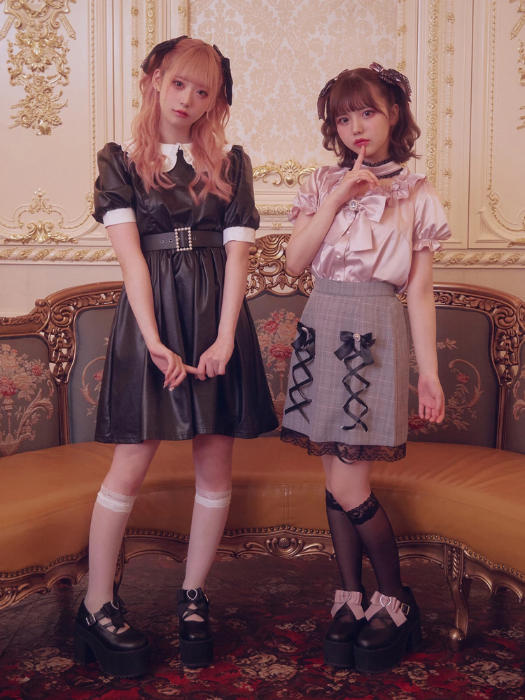 チョーカー付きサテンフリルBL - Ank Rouge(アンクルージュ)のシャツ