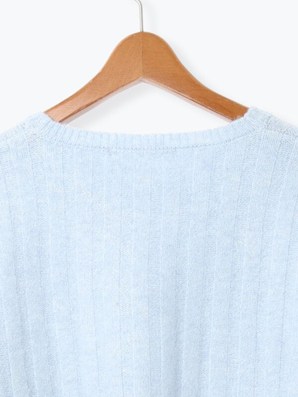 セール】 ラメ混ワイドリブニット（グレー/ベージュ/イエロー/サックス