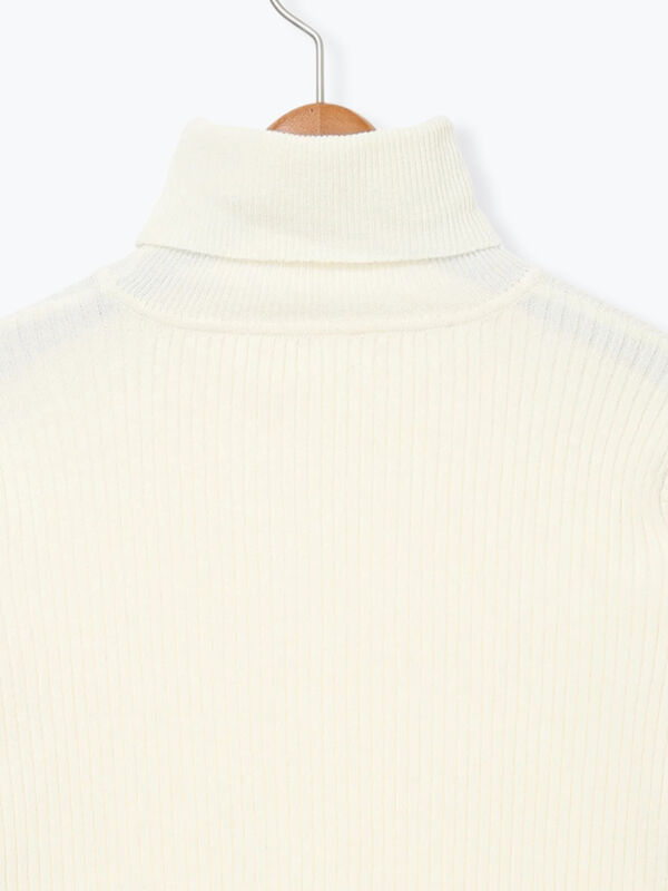 セール】 もちもちリブタートルニット（オフホワイト/グレー/ブラック