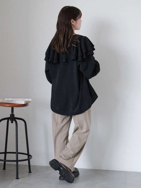 セール】 センタープレスツータックスラックス（グレー/ブラック/モカ