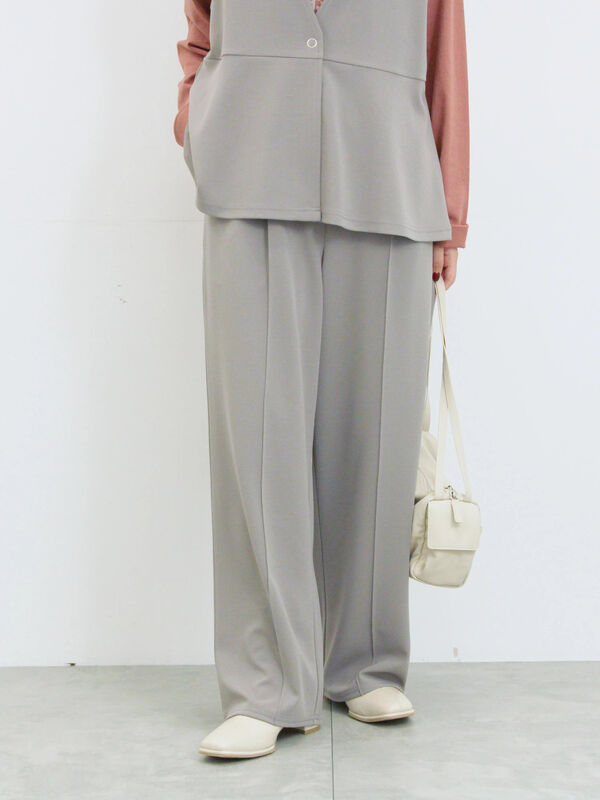 セール】 ストレートパンツ(セットアップ可)（グレー/チャコールグレー