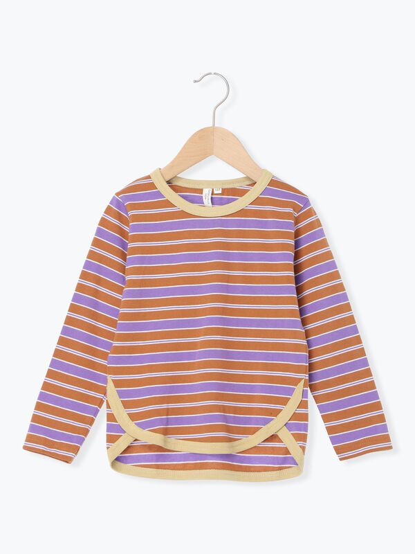 セール】 マルチボーダーロンT（キャメル/グリーン/トップス/Tシャツ