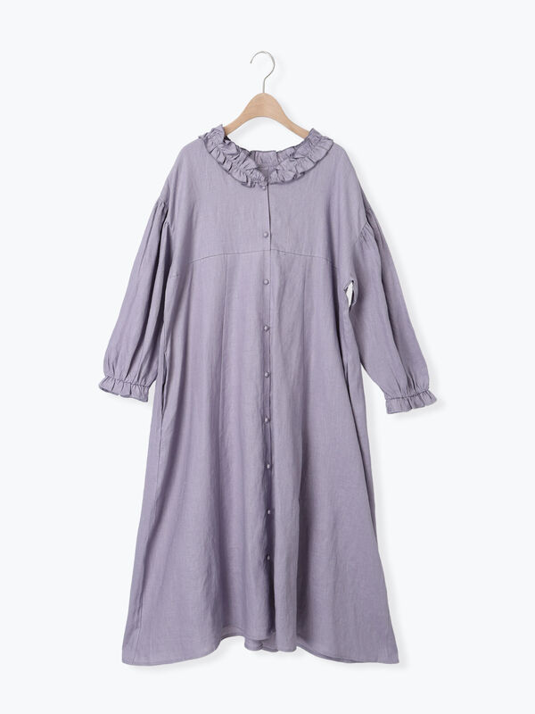 立川店/EC限定】リネンケープ付ワンピース（オフホワイト/ブラック