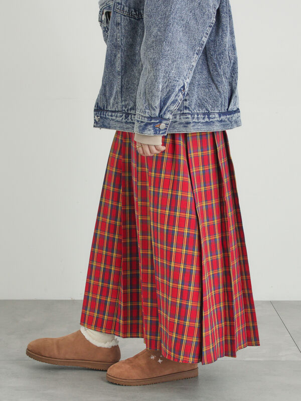 セール】 【帯電防止裏地】柄アソートプリーツスカート